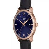 Buy Shop Tissot T Classic Tradition Blue Dial Brown Leather Strap Watch For Men - T063.610.36.047.00 USA Online