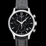 Buy Shop Tissot T Classic Tradition Chronograph Black Dial Black Leather Strap Watch For Men - T063.617.16.057.00 USA Online