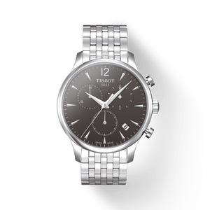 Buy Shop Tissot T Classic Tradition Chronograph Black Dial Silver Steel Strap Watch For Men - T063.617.11.067.00 USA Online