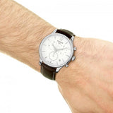 Buy Shop Tissot T Classic Tradition Chronograph White Dial Brown Leather Strap Watch For Men - T063.617.16.037.00 USA Online