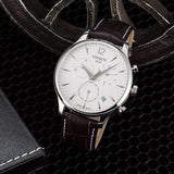 Buy Shop Tissot T Classic Tradition Chronograph White Dial Brown Leather Strap Watch For Men - T063.617.16.037.00 USA Online