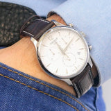 Buy Shop Tissot T Classic Tradition Chronograph White Dial Brown Leather Strap Watch For Men - T063.617.16.037.00 USA Online
