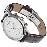 Buy Shop Tissot T Classic Tradition Chronograph White Dial Brown Leather Strap Watch For Men - T063.617.16.037.00 USA Online