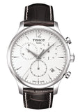 Buy Shop Tissot T Classic Tradition Chronograph White Dial Brown Leather Strap Watch For Men - T063.617.16.037.00 USA Online
