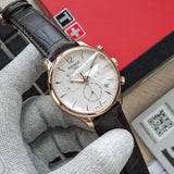 Buy Shop Tissot T Classic Tradition Chronograph White Dial Brown Leather Strap Watch For Men - T063.617.36.037.00 USA Online