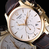 Buy Shop Tissot T Classic Tradition Chronograph White Dial Brown Leather Strap Watch For Men - T063.617.36.037.00 USA Online