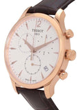 Buy Shop Tissot T Classic Tradition Chronograph White Dial Brown Leather Strap Watch For Men - T063.617.36.037.00 USA Online