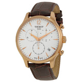 Buy Shop Tissot T Classic Tradition Chronograph White Dial Brown Leather Strap Watch For Men - T063.617.36.037.00 USA Online