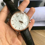 Buy Shop Tissot T Classic Tradition Chronograph White Dial Brown Leather Strap Watch For Men - T063.617.36.037.00 USA Online