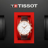 Buy Shop Tissot T Classic Tradition Chronograph White Dial Brown Leather Strap Watch For Men - T063.617.36.037.00 USA Online