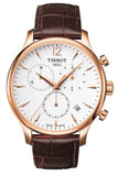 Buy Shop Tissot T Classic Tradition Chronograph White Dial Brown Leather Strap Watch For Men - T063.617.36.037.00 USA Online