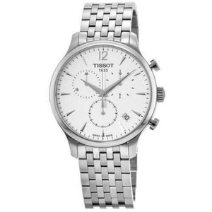 Buy Shop Tissot T Classic Tradition Chronograph White Dial Silver Steel Strap Watch For Men - T063.617.11.037.00 USA Online