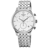 Buy Shop Tissot T Classic Tradition Chronograph White Dial Silver Steel Strap Watch For Men - T063.617.11.037.00 USA Online