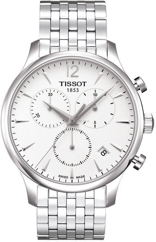 Buy Shop Tissot T Classic Tradition Chronograph White Dial Silver Steel Strap Watch For Men - T063.617.11.037.00 USA Online