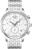 Buy Shop Tissot T Classic Tradition Chronograph White Dial Silver Steel Strap Watch For Men - T063.617.11.037.00 USA Online