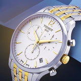 Buy Shop Tissot T Classic Tradition Chronograph White Dial Two Tone Steel Strap Watch For Men - T063.617.22.037.00 USA Online