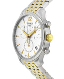 Buy Shop Tissot T Classic Tradition Chronograph White Dial Two Tone Steel Strap Watch For Men - T063.617.22.037.00 USA Online