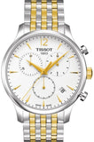 Buy Shop Tissot T Classic Tradition Chronograph White Dial Two Tone Steel Strap Watch For Men - T063.617.22.037.00 USA Online