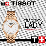 Buy Shop Tissot T Classic Tradition Lady White Dial Rose Gold Steel Strap Watch for Women - T063.210.33.037.00 USA Online