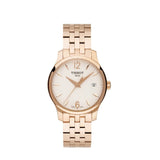 Buy Shop Tissot T Classic Tradition Lady White Dial Rose Gold Steel Strap Watch for Women - T063.210.33.037.00 USA Online