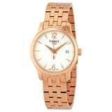 Buy Shop Tissot T Classic Tradition Lady White Dial Rose Gold Steel Strap Watch for Women - T063.210.33.037.00 USA Online