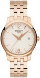 Buy Shop Tissot T Classic Tradition Lady White Dial Rose Gold Steel Strap Watch for Women - T063.210.33.037.00 USA Online