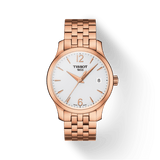 Buy Shop Tissot T Classic Tradition Lady White Dial Rose Gold Steel Strap Watch for Women - T063.210.33.037.00 USA Online