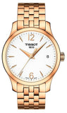 Buy Shop Tissot T Classic Tradition Lady White Dial Rose Gold Steel Strap Watch for Women - T063.210.33.037.00 USA Online