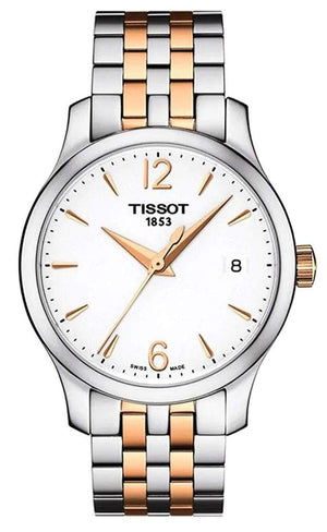 Buy Shop Tissot T Classic Tradition Lady White Dial Two Tone Steel Strap Watch For Women - T063.210.22.037.01 USA Online