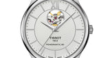 Buy Shop Tissot T Classic Tradition Powermatic 80 Open Heart Silver Dial Brown Leather Strap Watch for Men - T063.907.16.038.00 USA Online