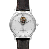 Buy Shop Tissot T Classic Tradition Powermatic 80 Open Heart Silver Dial Brown Leather Strap Watch for Men - T063.907.16.038.00 USA Online