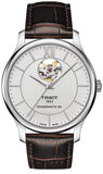 Buy Shop Tissot T Classic Tradition Powermatic 80 Open Heart Silver Dial Brown Leather Strap Watch for Men - T063.907.16.038.00 USA Online