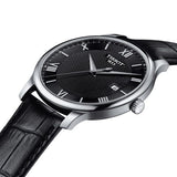 Buy Shop Tissot T Classic Tradition Quartz Black Dial Black Leather Strap Watch For Men - T063.610.16.058.00 USA Online
