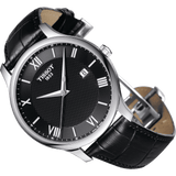 Buy Shop Tissot T Classic Tradition Quartz Black Dial Black Leather Strap Watch For Men - T063.610.16.058.00 USA Online