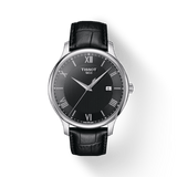 Buy Shop Tissot T Classic Tradition Quartz Black Dial Black Leather Strap Watch For Men - T063.610.16.058.00 USA Online