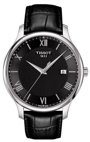 Buy Shop Tissot T Classic Tradition Quartz Black Dial Black Leather Strap Watch For Men - T063.610.16.058.00 USA Online