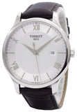 Buy Shop Tissot T Classic Tradition Silver Dial Brown Leather Strap Watch For Men - T063.610.16.038.00 USA Online