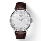 Buy Shop Tissot T Classic Tradition Silver Dial Brown Leather Strap Watch For Men - T063.610.16.038.00 USA Online