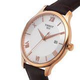 Buy Shop Tissot T Classic Tradition Silver Dial Brown Leather Strap Watch For Men - T063.610.36.038.00 USA Online