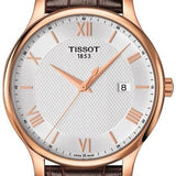 Buy Shop Tissot T Classic Tradition Silver Dial Brown Leather Strap Watch For Men - T063.610.36.038.00 USA Online