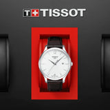 Buy Shop Tissot T Classic Tradition White Dial Brown Leather Strap Watch For Men - T063.610.16.037.00 USA Online