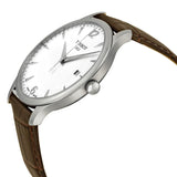 Buy Shop Tissot T Classic Tradition White Dial Brown Leather Strap Watch For Men - T063.610.16.037.00 USA Online