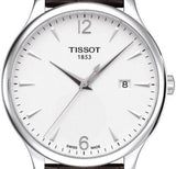Buy Shop Tissot T Classic Tradition White Dial Brown Leather Strap Watch For Men - T063.610.16.037.00 USA Online