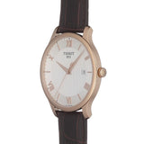Buy Shop Tissot T Classic Tradition White Dial Brown Leather Strap Watch For Men - T063.610.36.037.00 USA Online