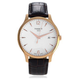 Buy Shop Tissot T Classic Tradition White Dial Brown Leather Strap Watch For Men - T063.610.36.037.00 USA Online