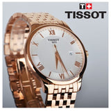 Buy Shop Tissot T Classic Tradition White Dial Rose Gold Steel Strap Watch For Women - T063.610.33.038.00 USA Online