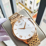 Buy Shop Tissot T Classic Tradition White Dial Rose Gold Steel Strap Watch For Women - T063.610.33.038.00 USA Online