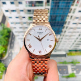 Buy Shop Tissot T Classic Tradition White Dial Rose Gold Steel Strap Watch For Women - T063.610.33.038.00 USA Online