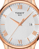 Buy Shop Tissot T Classic Tradition White Dial Rose Gold Steel Strap Watch For Women - T063.610.33.038.00 USA Online