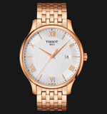 Buy Shop Tissot T Classic Tradition White Dial Rose Gold Steel Strap Watch For Women - T063.610.33.038.00 USA Online